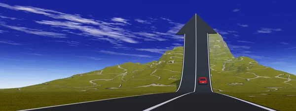 Pfeilstraße zeigt nach oben — Stockfoto