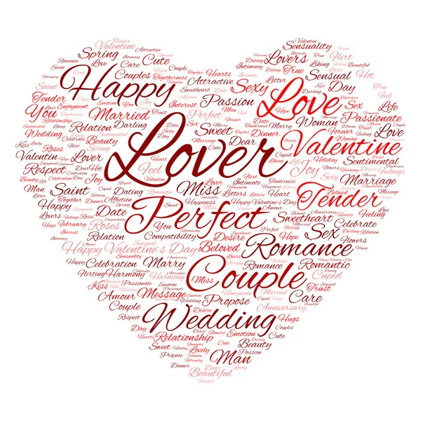 San Valentín wordcloud texto — Foto de Stock