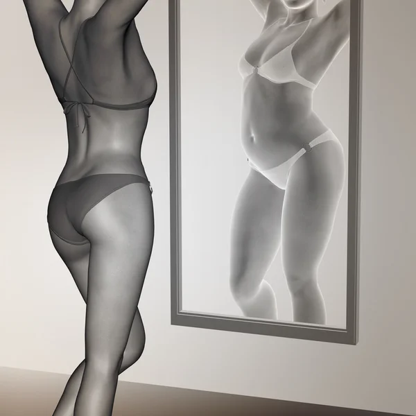 Kelebihan berat badan vs wanita yang cocok — Stok Foto