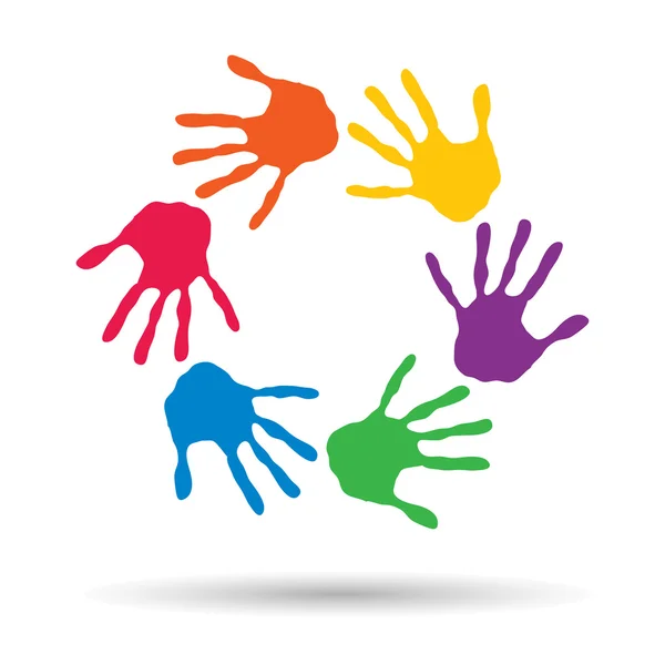 Colorido pintado mãos humanas — Fotografia de Stock