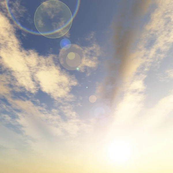 Хмари і сонце поруч з горизонтом — стокове фото