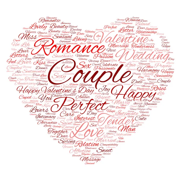 Valentinstag Wordcloud-Text — Stockfoto