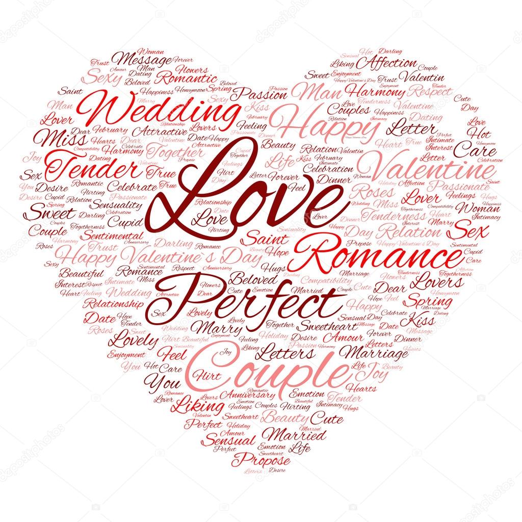 Valentine's Day wordcloud text 