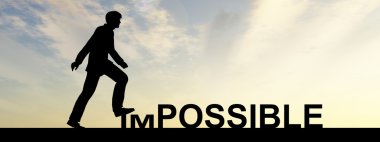 imkansız metnin üzerinde adım işadamı 