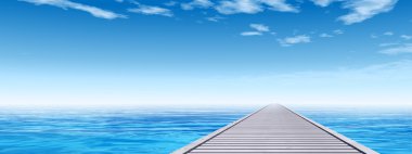 Ahşap güverte pier kenarı 