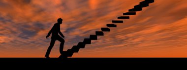 merdiven üzerinde erkek iş adamı 