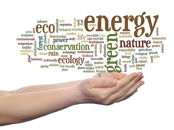 Ecologie word cloud-tekst — Stockfoto