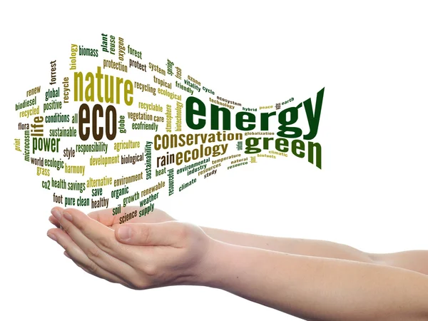 Green ecology and energy word cloud — Stock Photo, Image