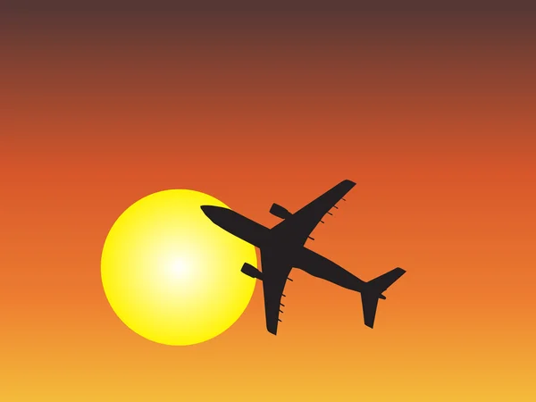 Aircraft silhouette flying — Stock Photo, Image