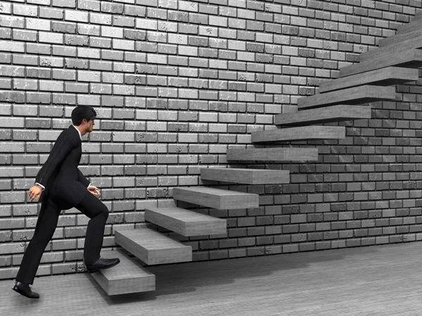 Podnikatel na schody — Stock fotografie