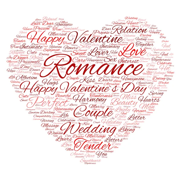 San Valentín wordcloud texto — Foto de Stock