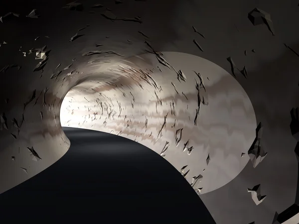 暗い抽象的な道路トンネル — ストック写真