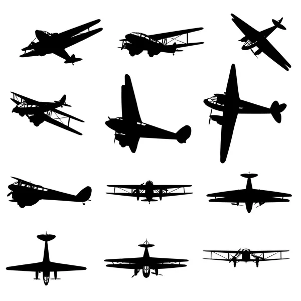 Чорні літаки або літаки, що літають — стокове фото