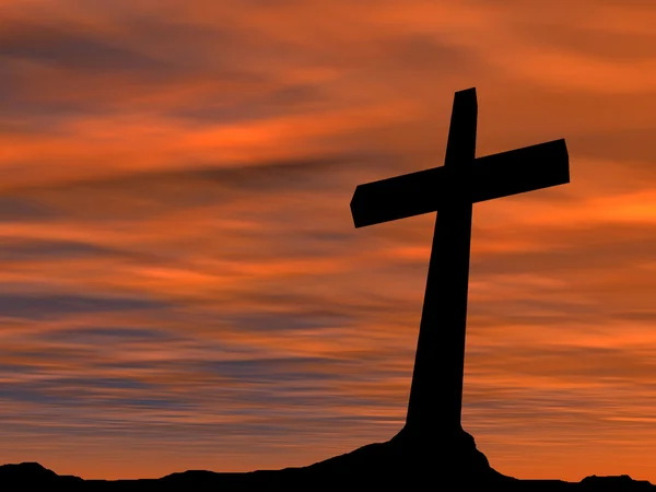 Conceptual black cross — Stock Photo, Image