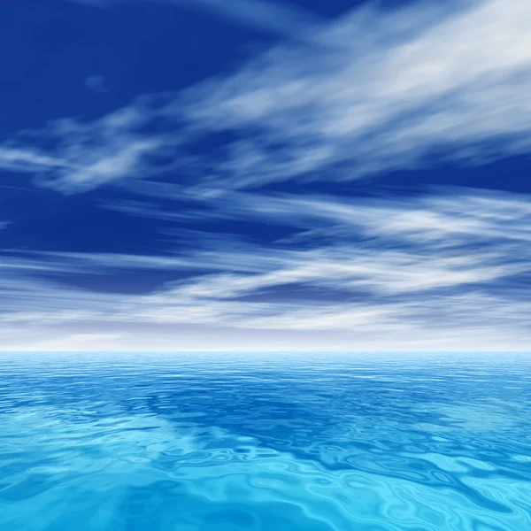 A víz hullámok és a sky cloudscape — Stock Fotó