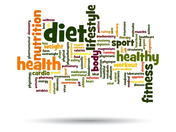 Zdrowie dieta słowo cloud — Zdjęcie stockowe