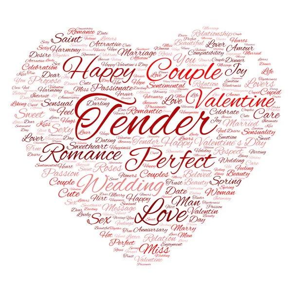 Valentine's Day wordcloud text — Stock Photo, Image