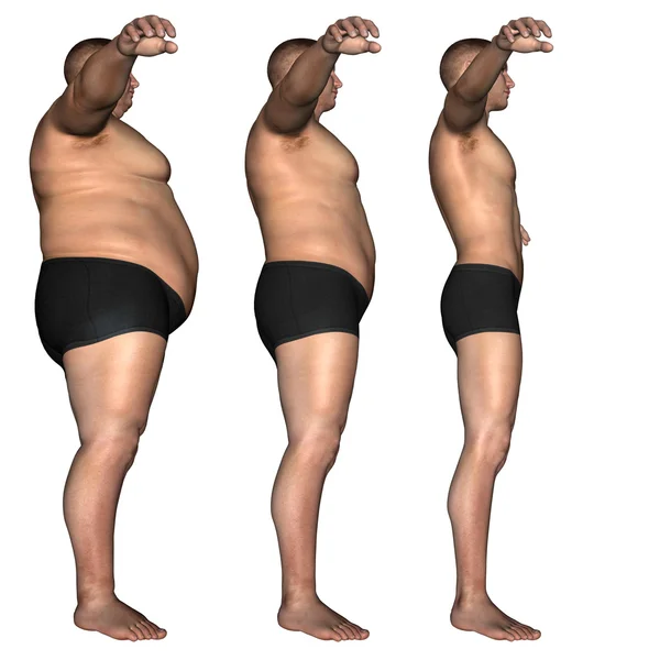 Nadváhou slim fit muž vs — Stock fotografie