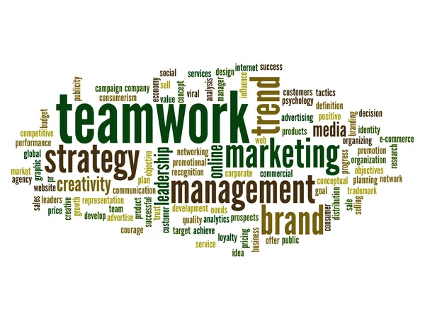 Lavoro di squadra e successo word cloud — Foto Stock