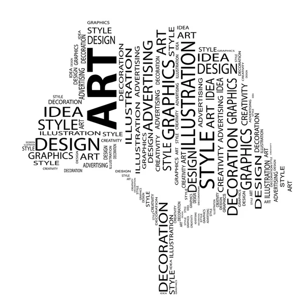 Texto de arte como wordcloud — Fotografia de Stock