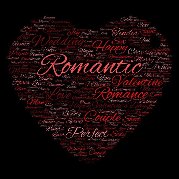 Valentinstag Wordcloud-Text — Stockfoto