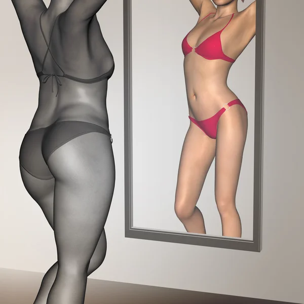 Sobrepeso vs fit mujer saludable — Foto de Stock