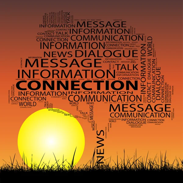 Contact boom en gras word cloud — Stockfoto