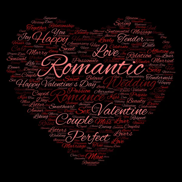 San Valentín wordcloud texto — Foto de Stock