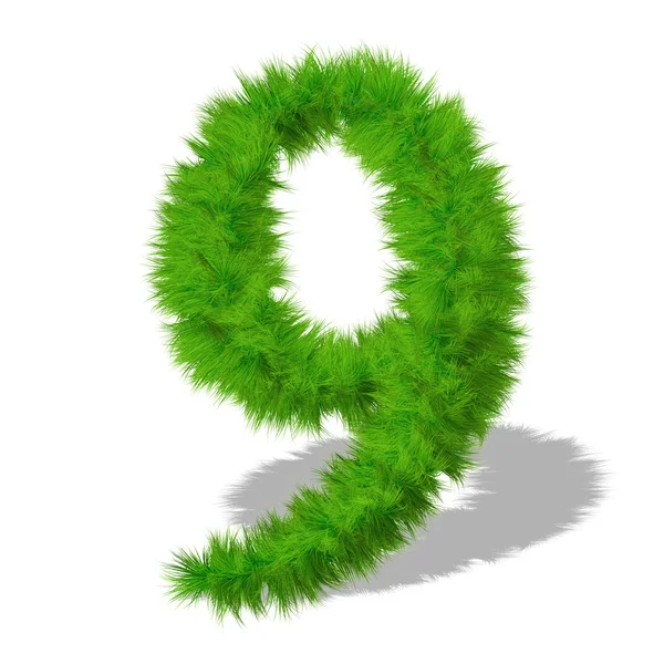 Eco font, number nine — Stock Photo, Image