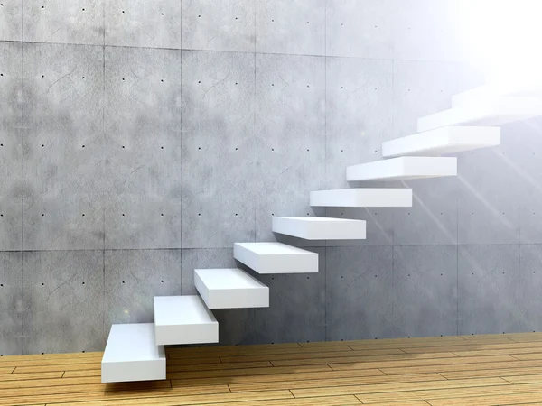 Beton merdiven bir duvarının yakınında