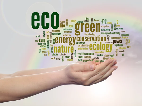 Ecologie, instandhouding word cloud — Stockfoto