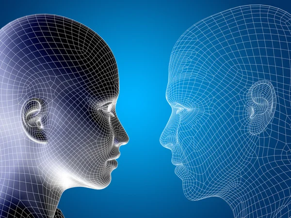 Male and female heads — Stock Photo, Image