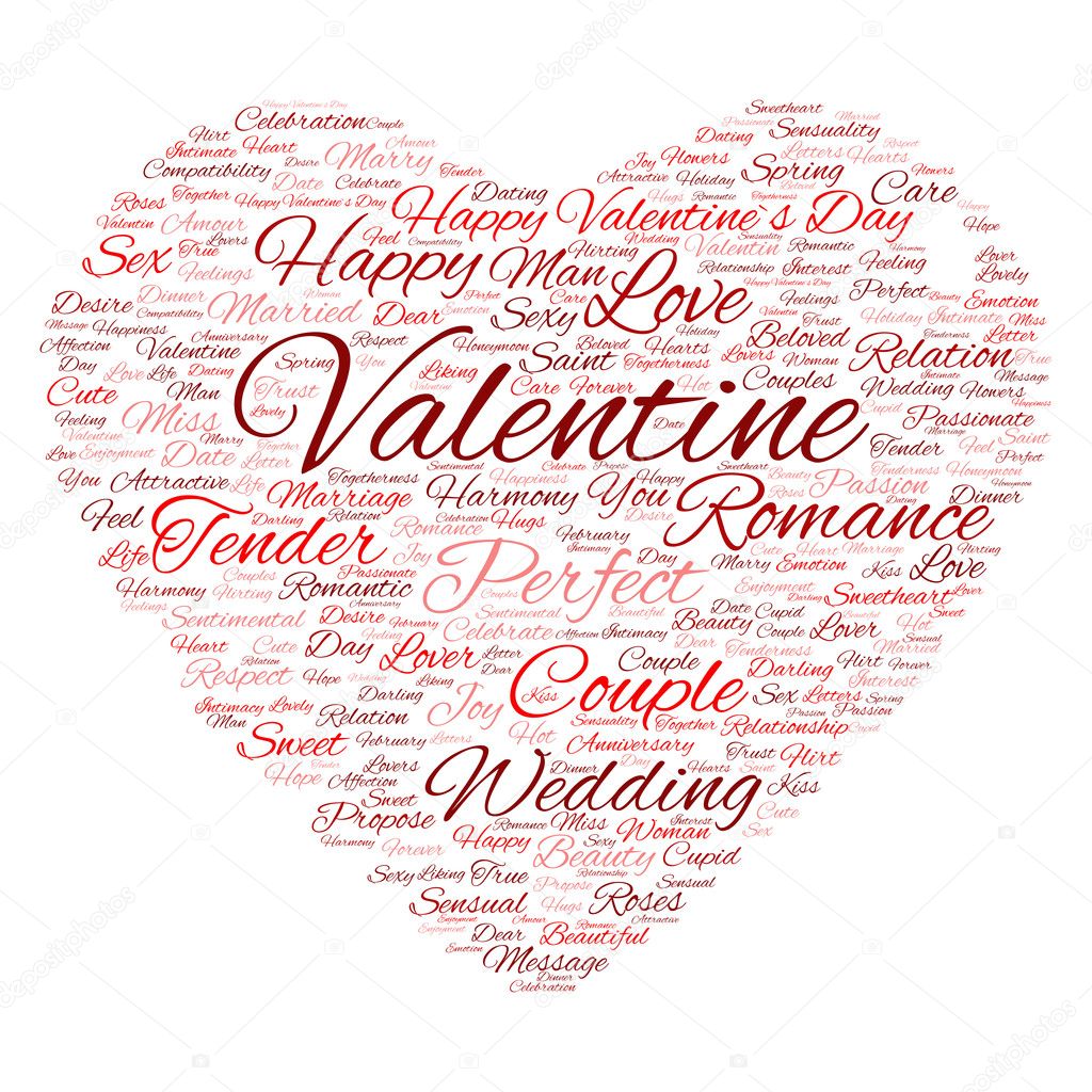 Valentine's Day wordcloud text 