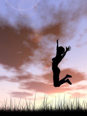 kadın silueti atlama   