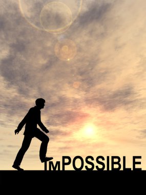 imkansız metnin üzerinde adım işadamı 