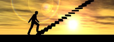 merdiven üzerinde erkek iş adamı 