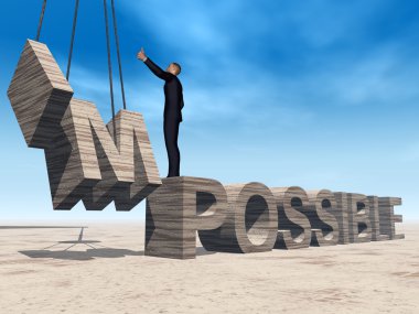 imkansız metnin üzerinde duran adam