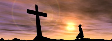 çapraz ve adam siluet 