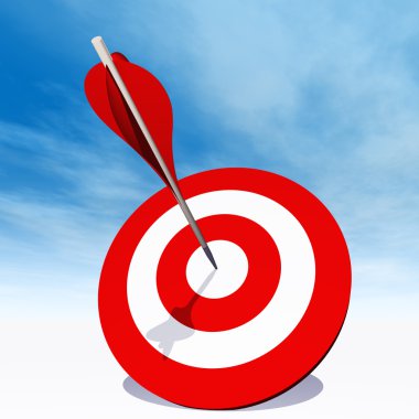 hedef kurulu bir ok ile