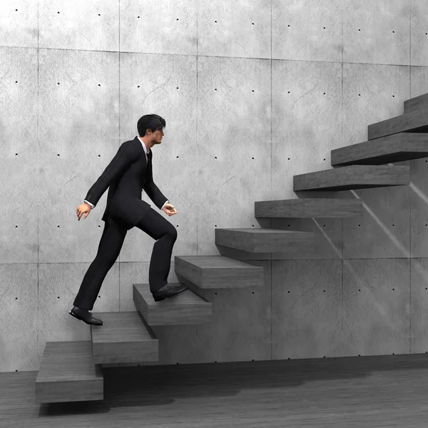 Businessman climbing on a stair — Stock Photo, Image