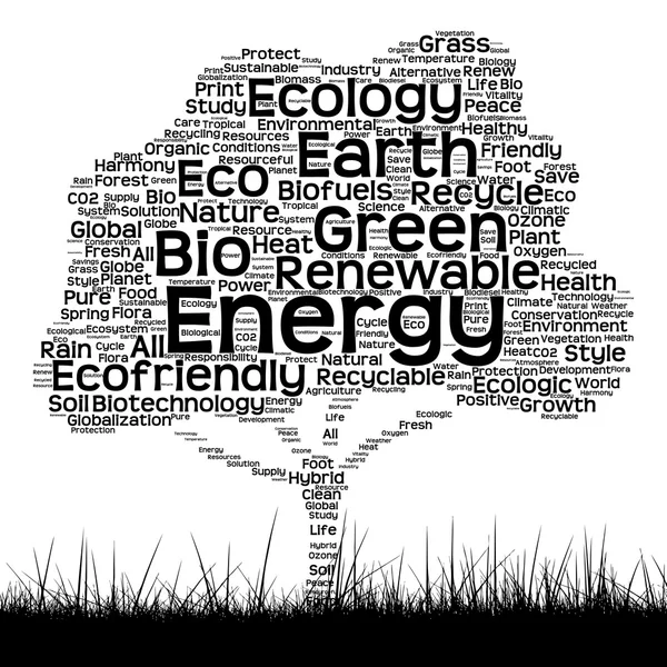 Ecology text word cloud as tree — Stock Photo, Image