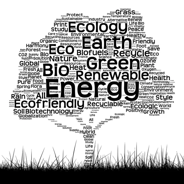 트리로 생태 텍스트 단어 구름 — 스톡 사진