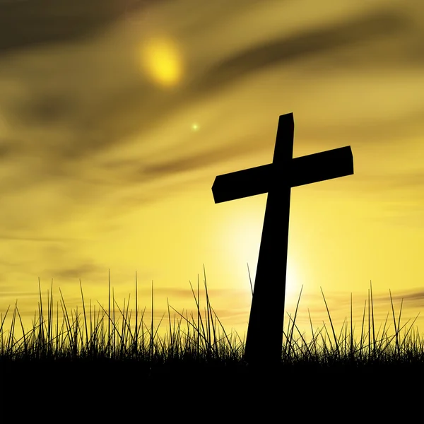 Conceptual black cross — Stock Photo, Image