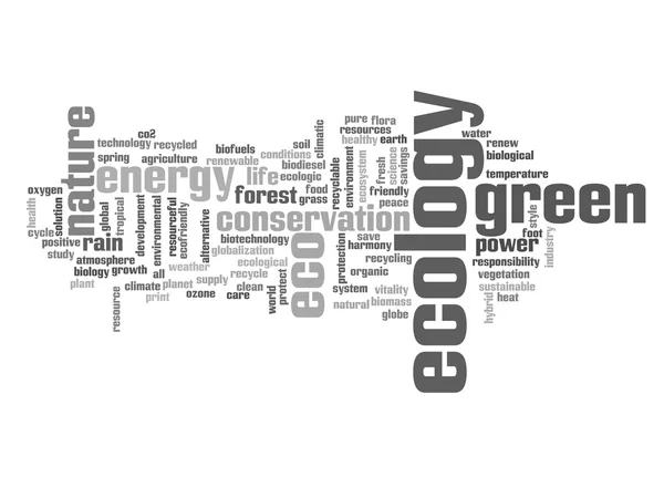 Ecologie en instandhouding word cloud — Stockfoto