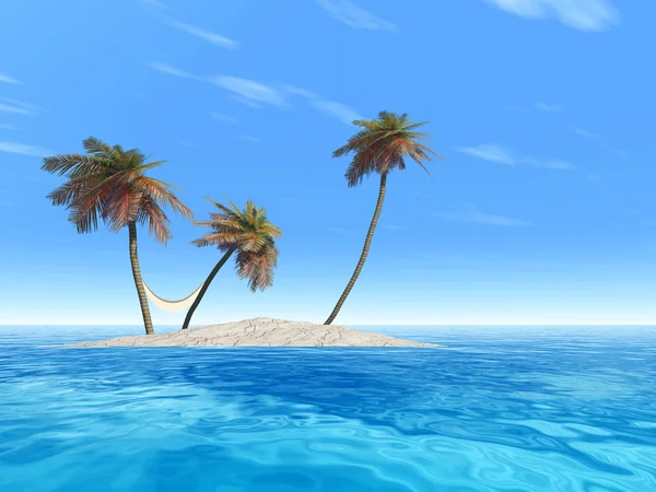 palmiye ağaçları ile egzotik ada