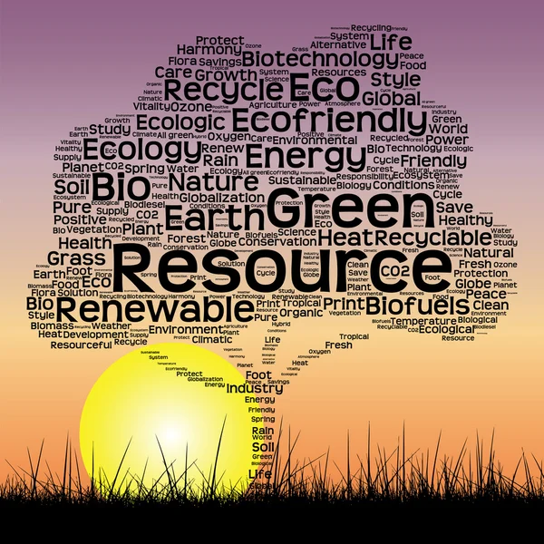 Black ecology text word cloud — Stock Photo, Image