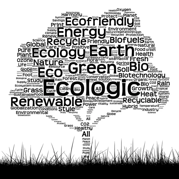 Ecologia, texto energético — Fotografia de Stock