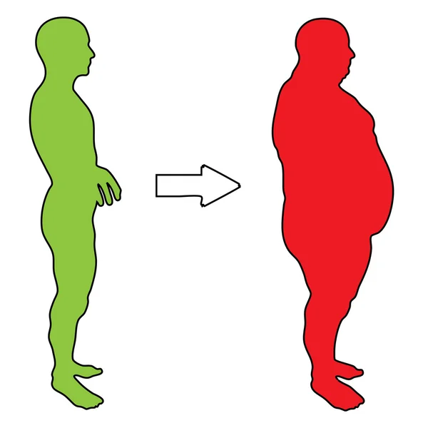 Надмірна вага проти тонкого чоловіка — стокове фото