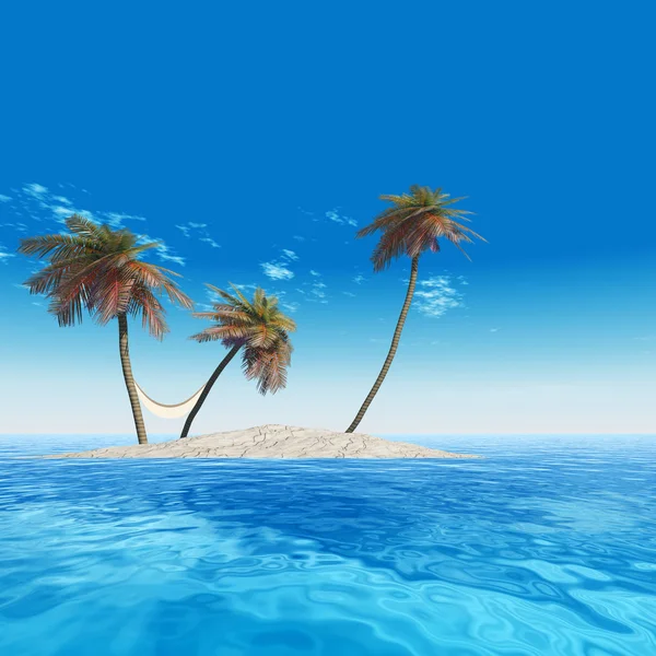 palmiye ağaçları ile egzotik ada