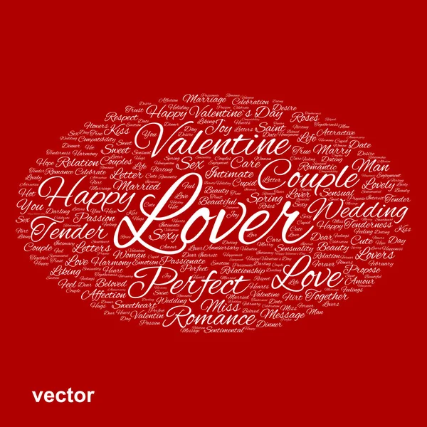 Valentine word cloud — Stockvector